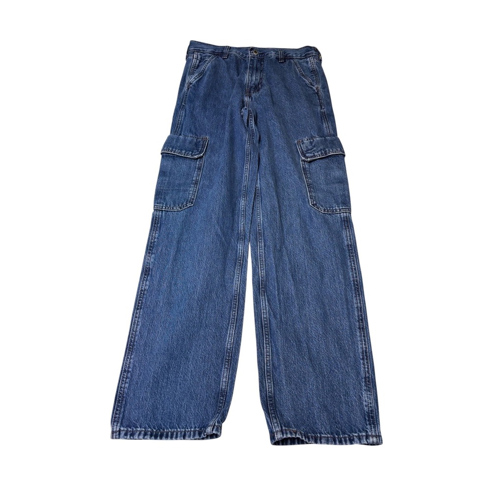 Levis Premium Big E 568 Cargo Jeans Blue Denim Utility Pants Mens W29 L32